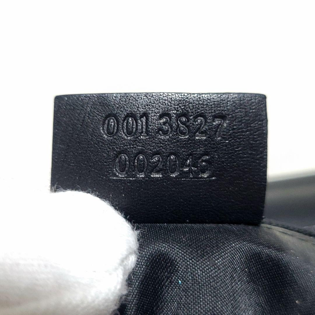 GUCCI Hand Bag Tote Purse Chain Leather Black Authentic