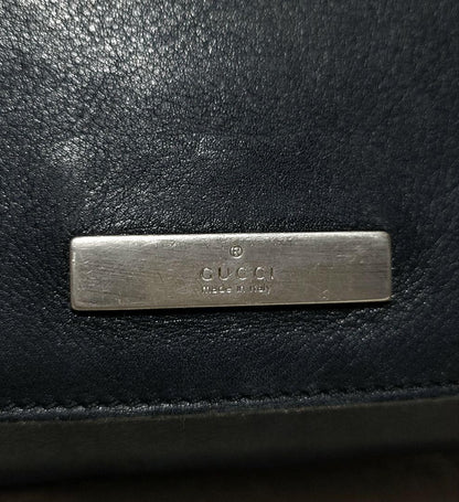 GUCCI Hand Bag Tote Purse Chain Leather Black Authentic