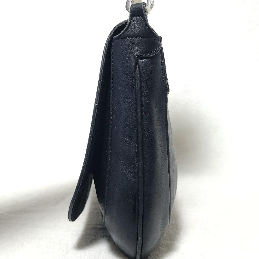 GUCCI Hand Bag Tote Purse Chain Leather Black Authentic