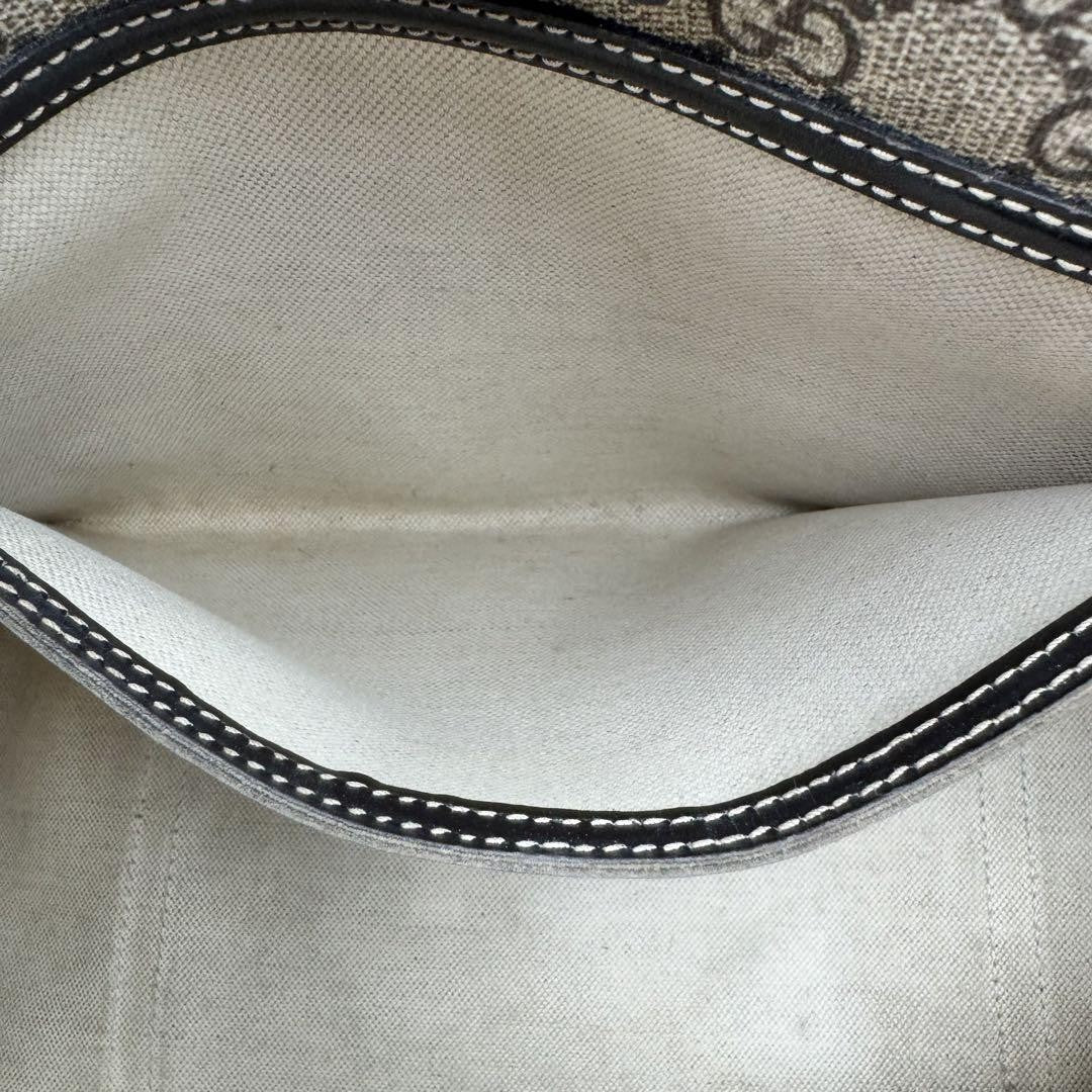 GUCCI Hand Bag Tote Purse GG PVC Leather Beige Brown Red Authentic