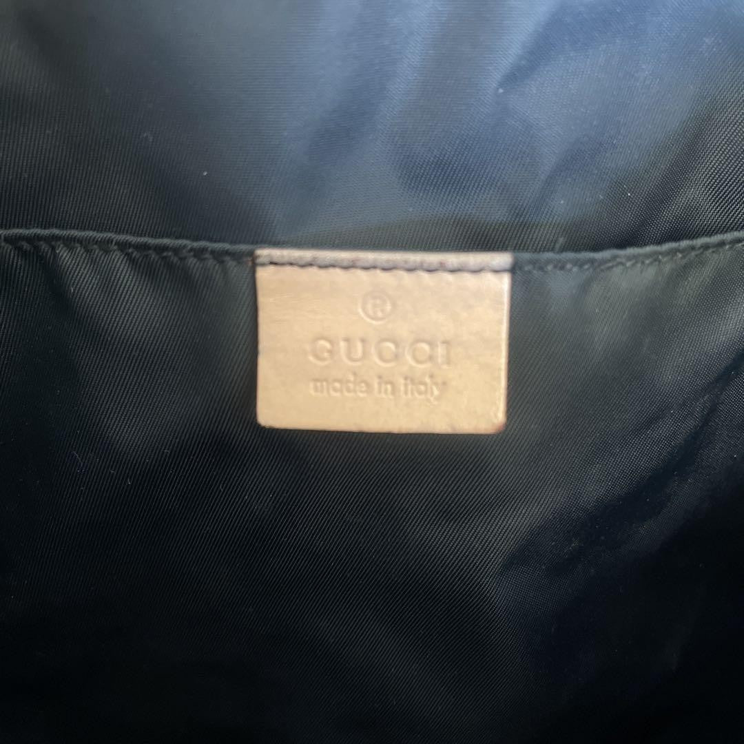 GUCCI Shoulder Bag Purse Canvas Blue Authentic