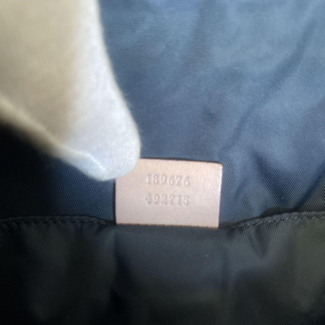 GUCCI Shoulder Bag Purse Canvas Blue Authentic
