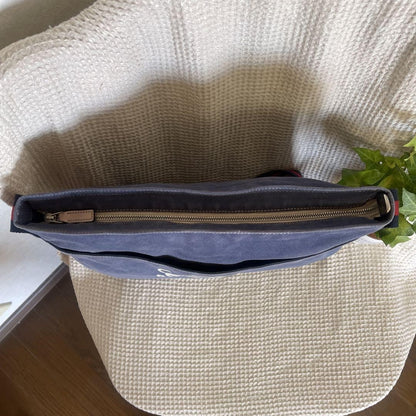 GUCCI Shoulder Bag Purse Canvas Blue Authentic