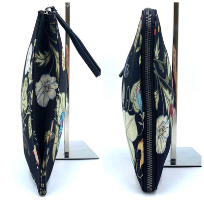 GUCCI Clutch Bag Second Bag Canvas Leather Black Multicolor Authentic