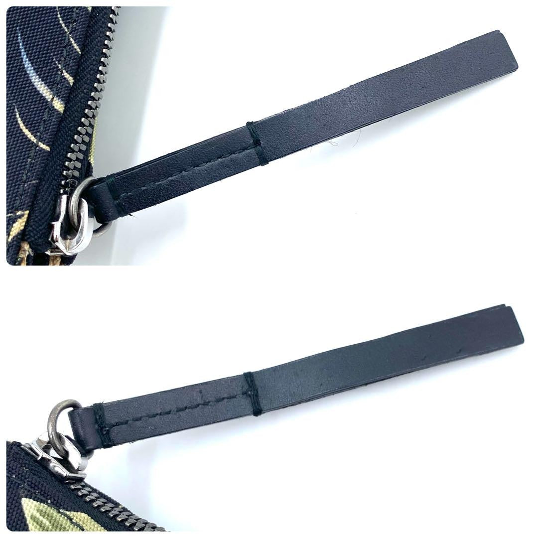 GUCCI Clutch Bag Second Bag Canvas Leather Black Multicolor Authentic