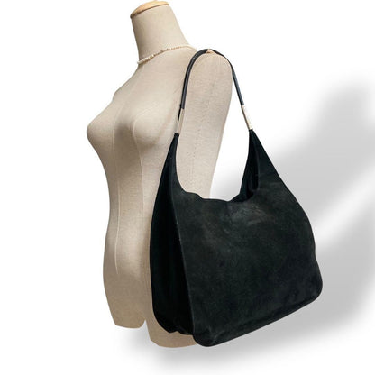 GUCCI Shoulder Bag Purse Leather Suede Black Authentic