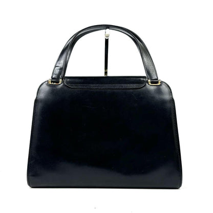 GUCCI Hand Bag Tote Purse Interlocking Leather Black Authentic