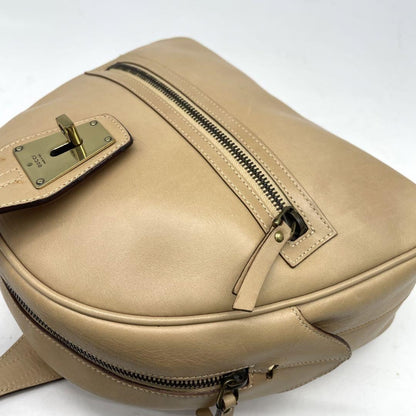 GUCCI Hand Shoulder Bag Tote Purse 2way Leather Beige Authentic