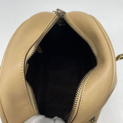 GUCCI Hand Shoulder Bag Tote Purse 2way Leather Beige Authentic