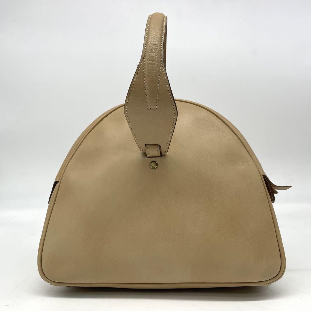 GUCCI Hand Shoulder Bag Tote Purse 2way Leather Beige Authentic