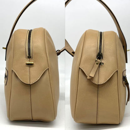 GUCCI Hand Shoulder Bag Tote Purse 2way Leather Beige Authentic