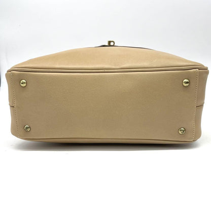 GUCCI Hand Shoulder Bag Tote Purse 2way Leather Beige Authentic