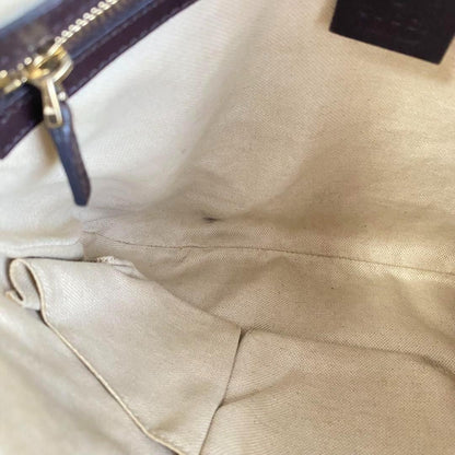 GUCCI Shoulder Bag Purse GG Shima Ribbon Brown Authentic