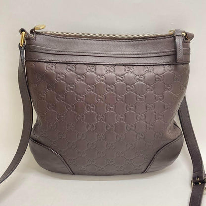 GUCCI Shoulder Bag Purse GG Shima Ribbon Brown Authentic