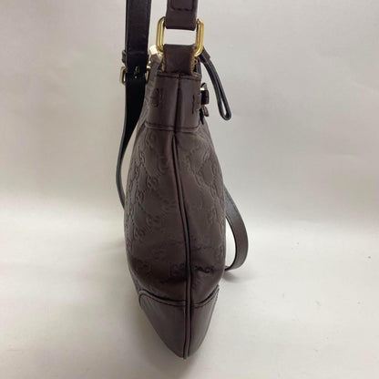 GUCCI Shoulder Bag Purse GG Shima Ribbon Brown Authentic