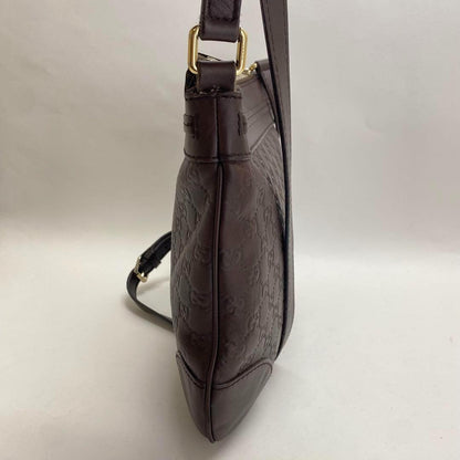 GUCCI Shoulder Bag Purse GG Shima Ribbon Brown Authentic