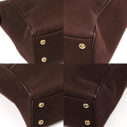 GUCCI Hand Bag Tote Purse Canvas Leather Brown Authentic