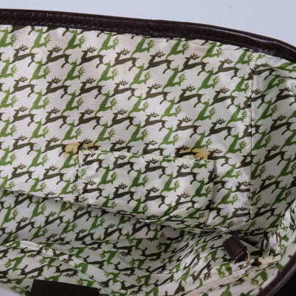 GUCCI Hand Bag Tote Purse Canvas Leather Brown Authentic