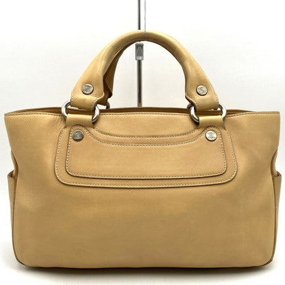 CELINE Hand Bag Tote Purse Boogie Leather Beige Authentic
