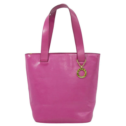 CELINE Hand Bag Tote Purse Leather Pink Authentic