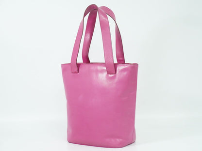 CELINE Hand Bag Tote Purse Leather Pink Authentic
