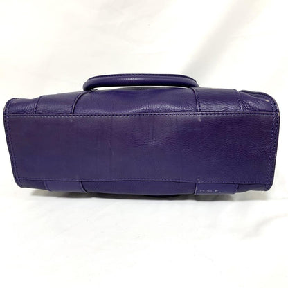 CELINE Hand Bag Tote Purse Leather Purple Authentic