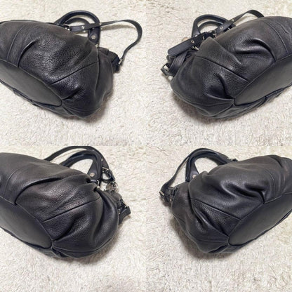 CELINE Hand Shoulder Bag Tote Purse 2way Leather Dark Brown Authentic