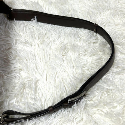 CELINE Shoulder Bag Purse C Macadam Suede Brown Authentic