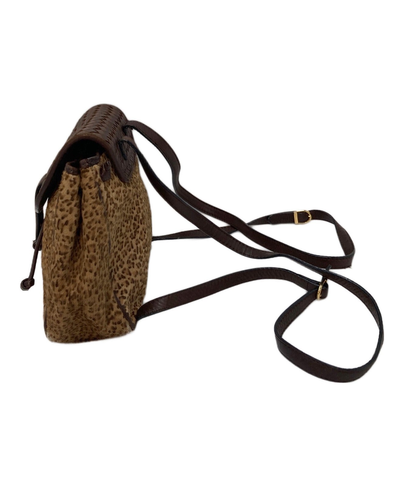 BOTTEGA VENETA Backpack Intrecciato Leather Brown Authentic