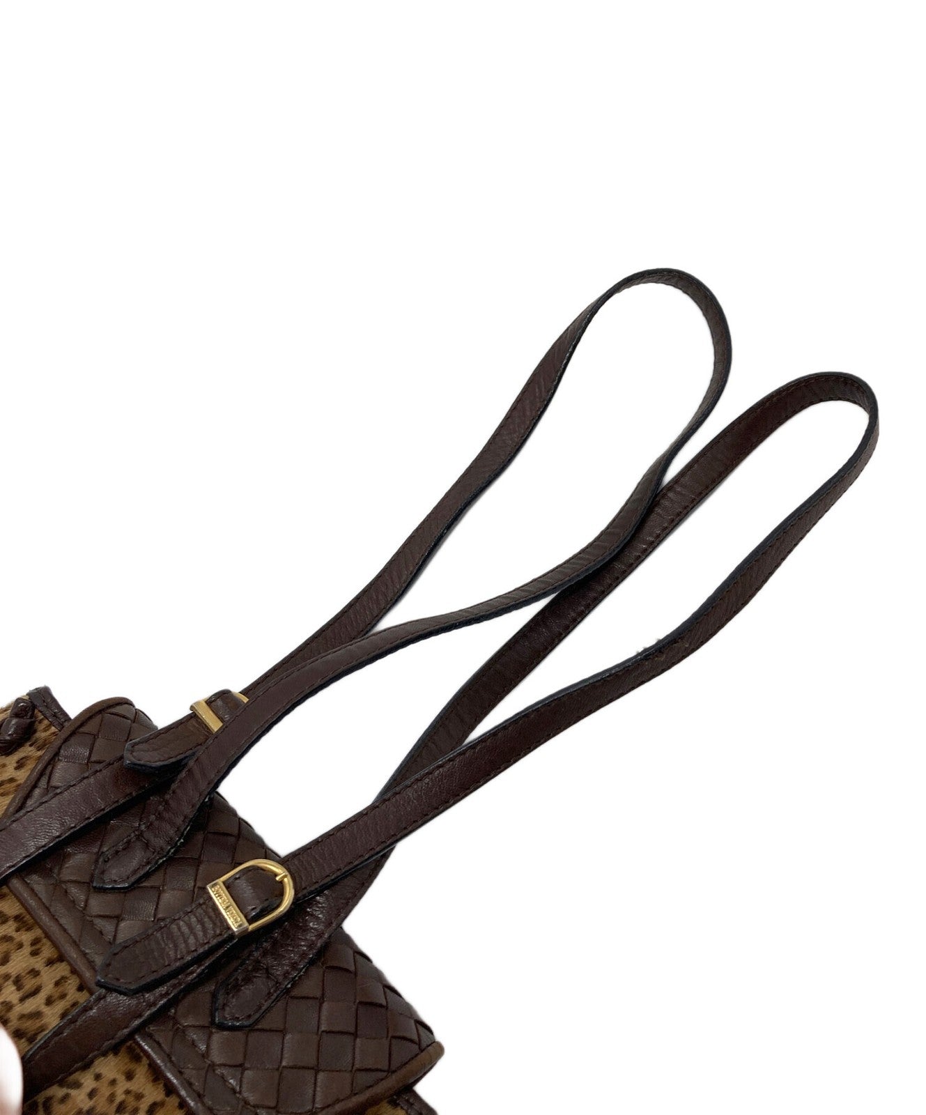 BOTTEGA VENETA Backpack Intrecciato Leather Brown Authentic