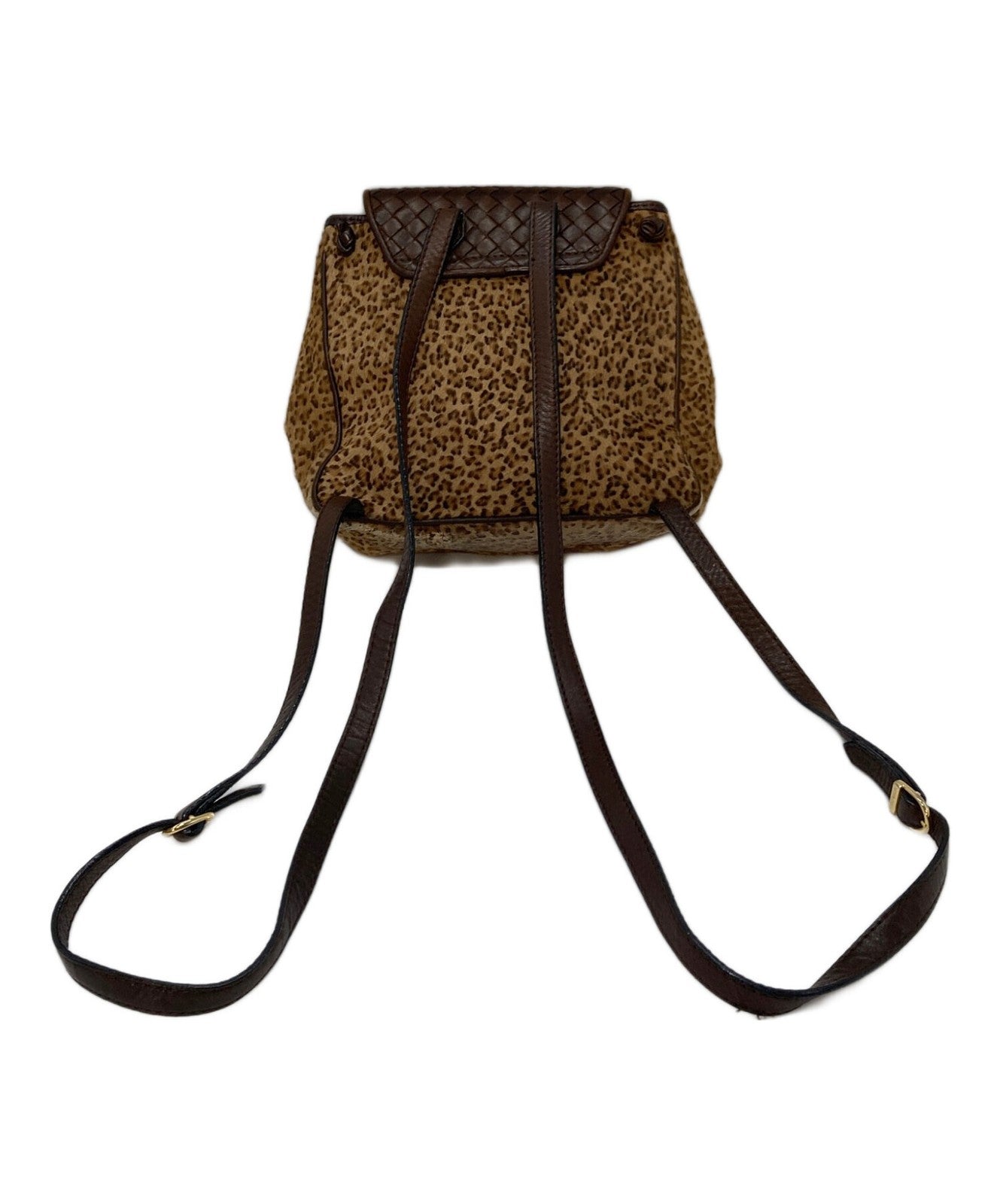 BOTTEGA VENETA Backpack Intrecciato Leather Brown Authentic