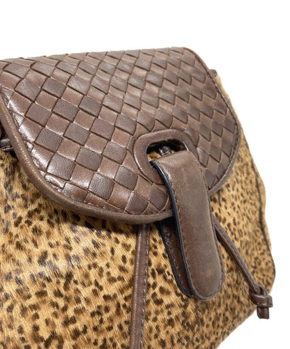 BOTTEGA VENETA Backpack Intrecciato Leather Brown Authentic