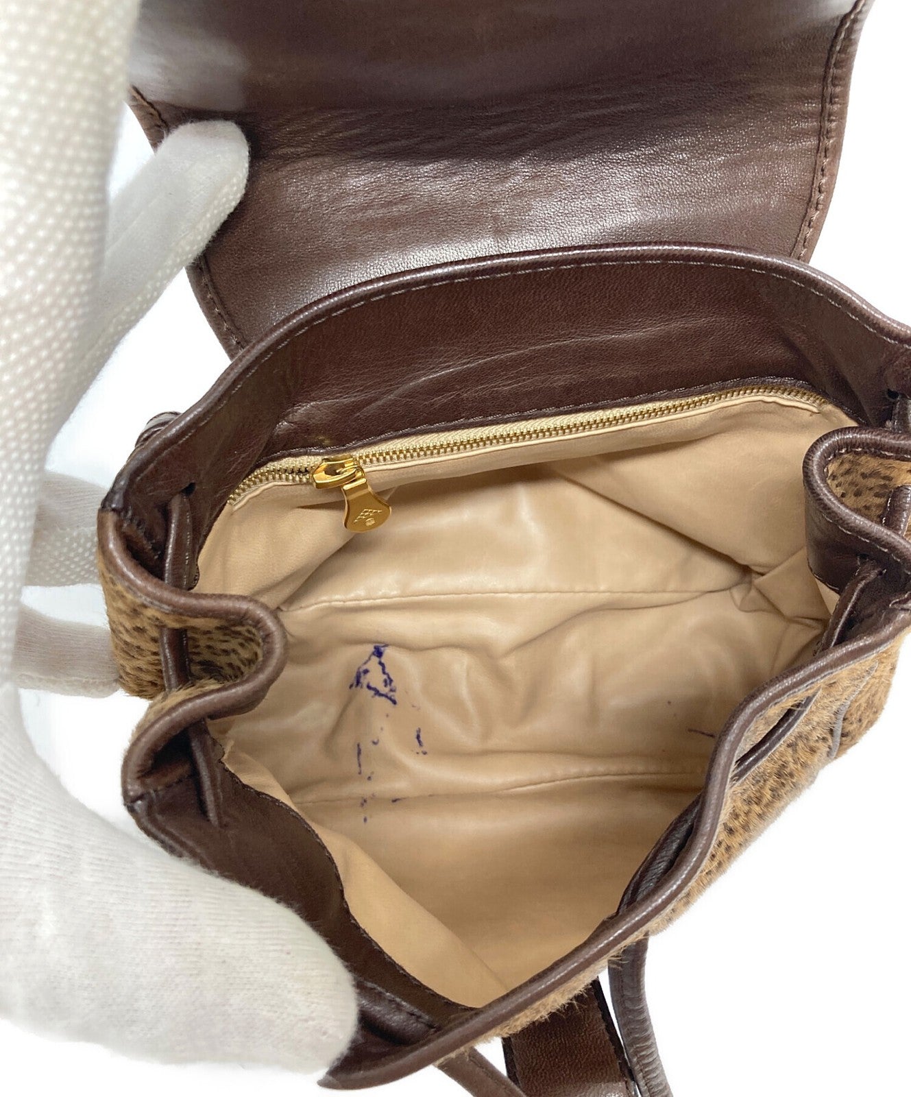 BOTTEGA VENETA Backpack Intrecciato Leather Brown Authentic