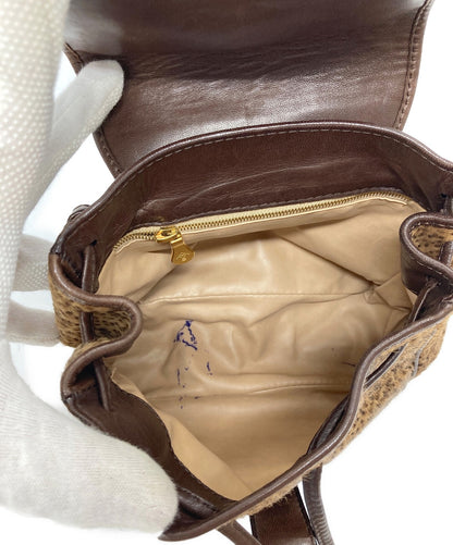 BOTTEGA VENETA Backpack Intrecciato Leather Brown Authentic