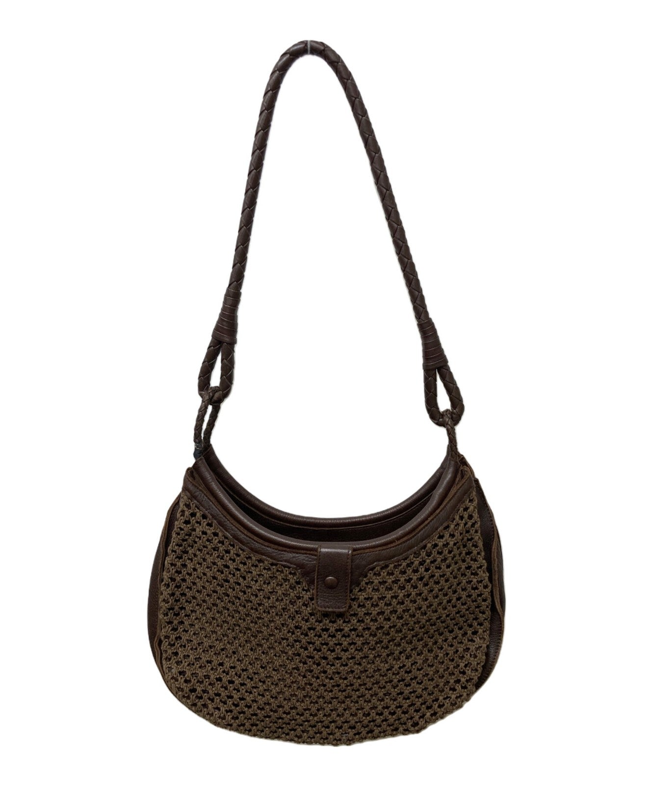 BOTTEGA VENETA Shoulder Bag Purse Brown Authentic