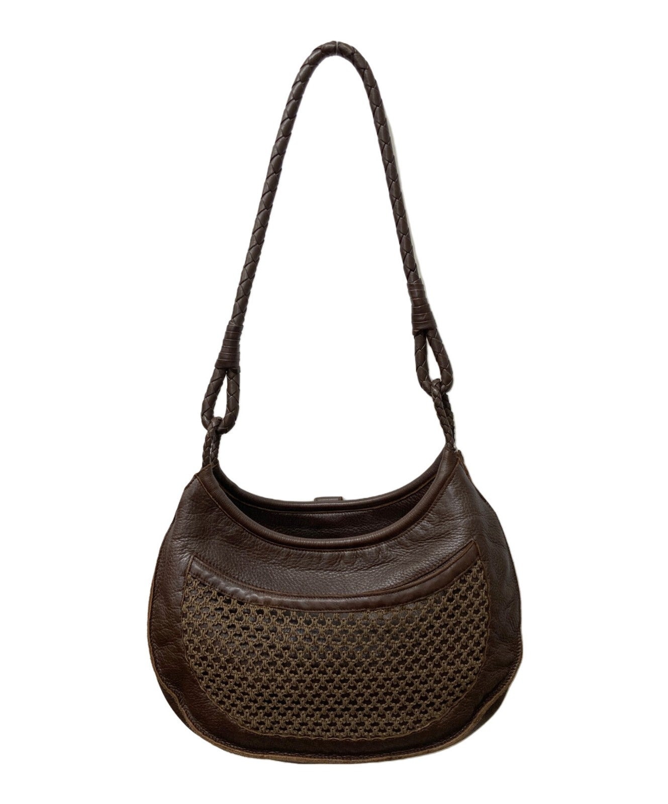 BOTTEGA VENETA Shoulder Bag Purse Brown Authentic