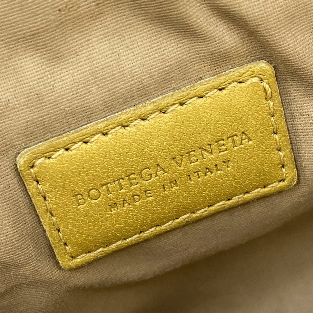 BOTTEGA VENETA Accessory Pouch Hand Pouch Intrecciato Leather Yellow Authentic