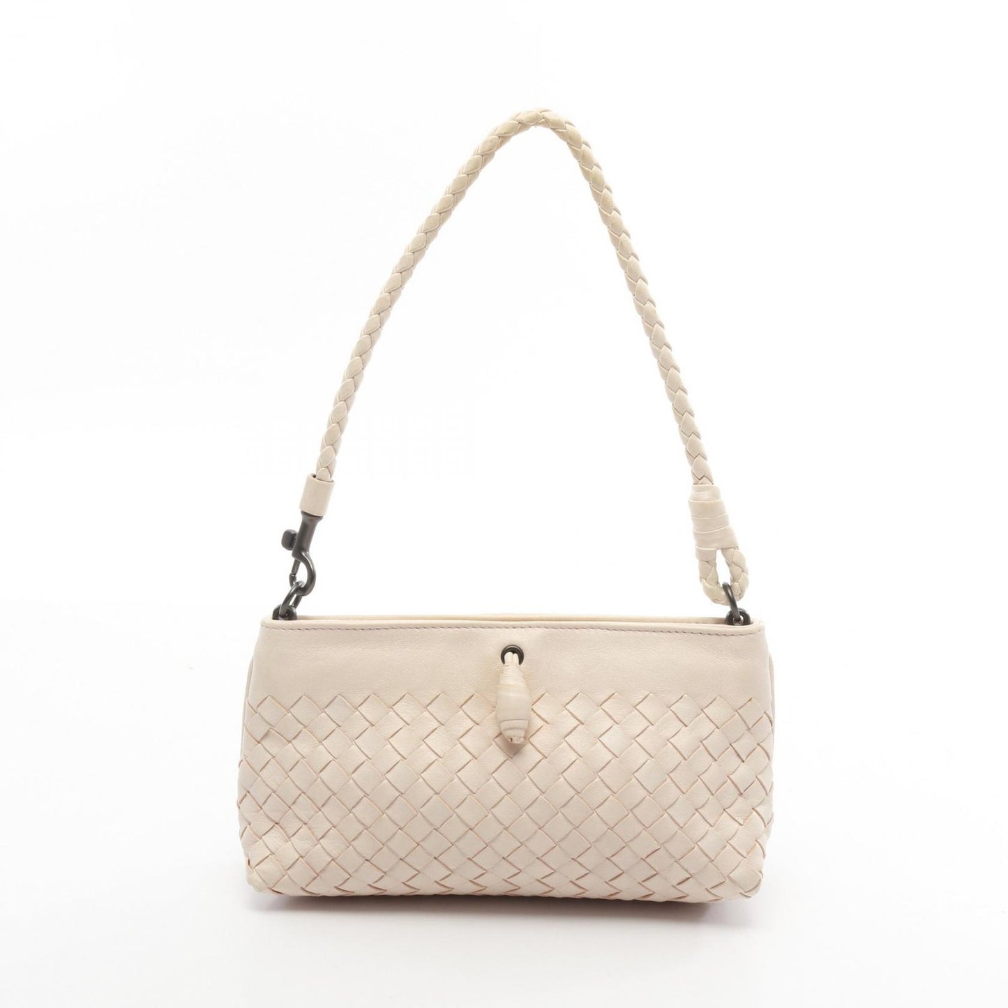 BOTTEGA VENETA Hand Shoulder Bag Tote Purse Intrecciato Leather Pink Authentic