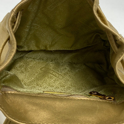 BOTTEGA VENETA Backpack Intrecciato Leather Gold Authentic
