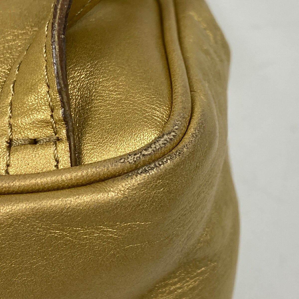 BOTTEGA VENETA Backpack Intrecciato Leather Gold Authentic