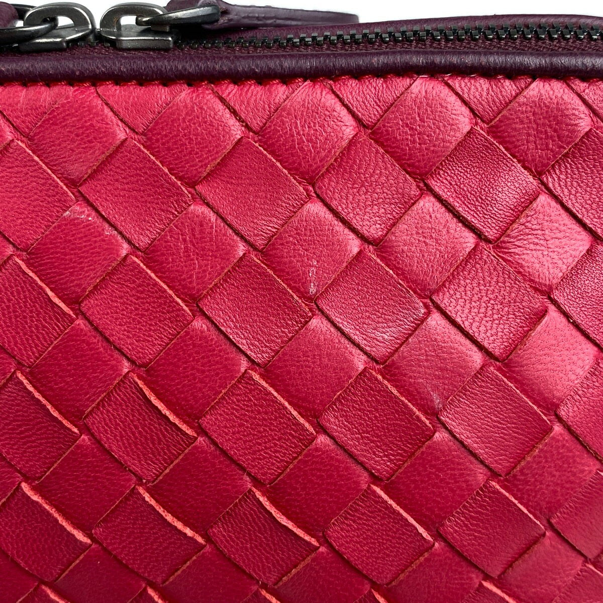 BOTTEGA VENETA Accessory Pouch Hand Pouch Intrecciato Leather Pink Authentic