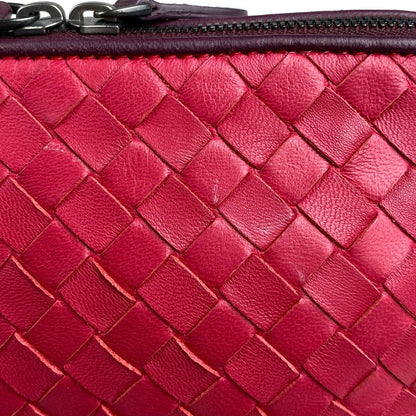 BOTTEGA VENETA Accessory Pouch Hand Pouch Intrecciato Leather Pink Authentic