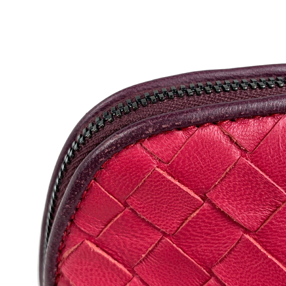 BOTTEGA VENETA Accessory Pouch Hand Pouch Intrecciato Leather Pink Authentic