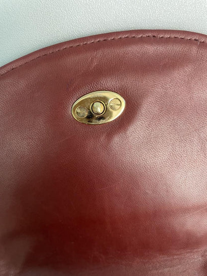 BOTTEGA VENETA Shoulder Bag Purse Intrecciato Leather Red Authentic