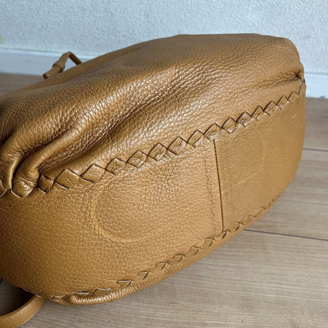 BOTTEGA VENETA Shoulder Bag Purse Intrecciato Leather Brown Authentic
