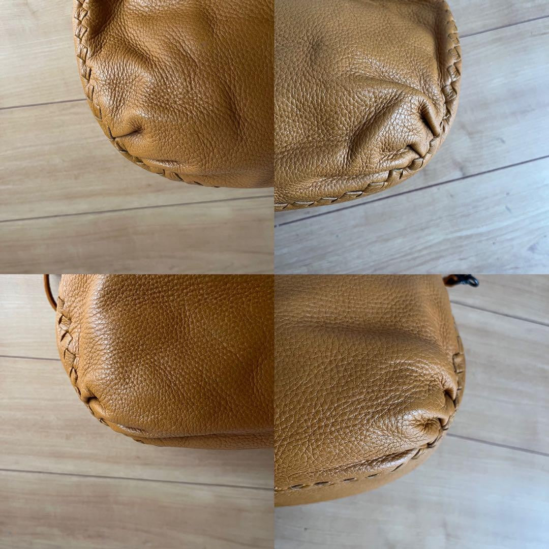 BOTTEGA VENETA Shoulder Bag Purse Intrecciato Leather Brown Authentic