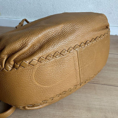 BOTTEGA VENETA Shoulder Bag Purse Intrecciato Leather Brown Authentic