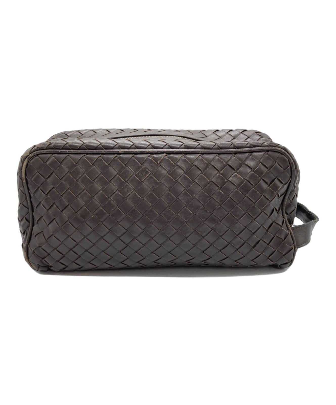 BOTTEGA VENETA Clutch Bag Second Bag Intrecciato Brown Authentic