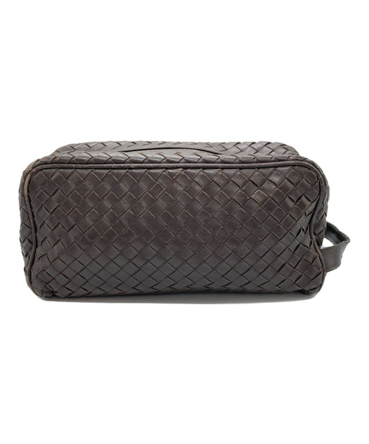 BOTTEGA VENETA Clutch Bag Second Bag Intrecciato Brown Authentic