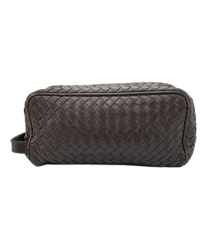 BOTTEGA VENETA Clutch Bag Second Bag Intrecciato Brown Authentic